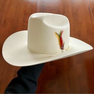Stetson 6x PROMO Rancher Cowboy White Felt Hat, Size 7-1/8